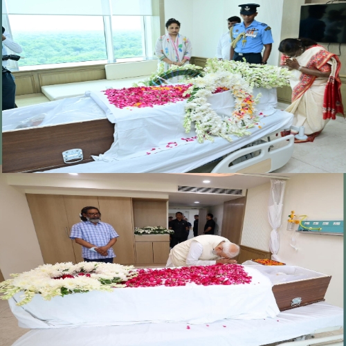 दिशोम गुरु शिबू सोरेन के पार्थिव शरीर को राष्ट्रपति  एवं प्रधानमंत्री ने दी श्रद्धांजलि