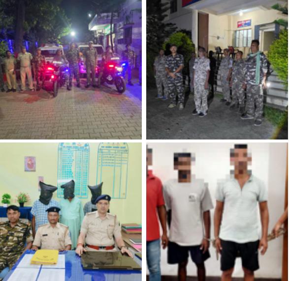 पुलिस की टीमों ने रातभर मारे छापे, कुल 11 गिरफ्तार, निगरानी अधीन अपराधकर्मियों का किया गया सत्यापन